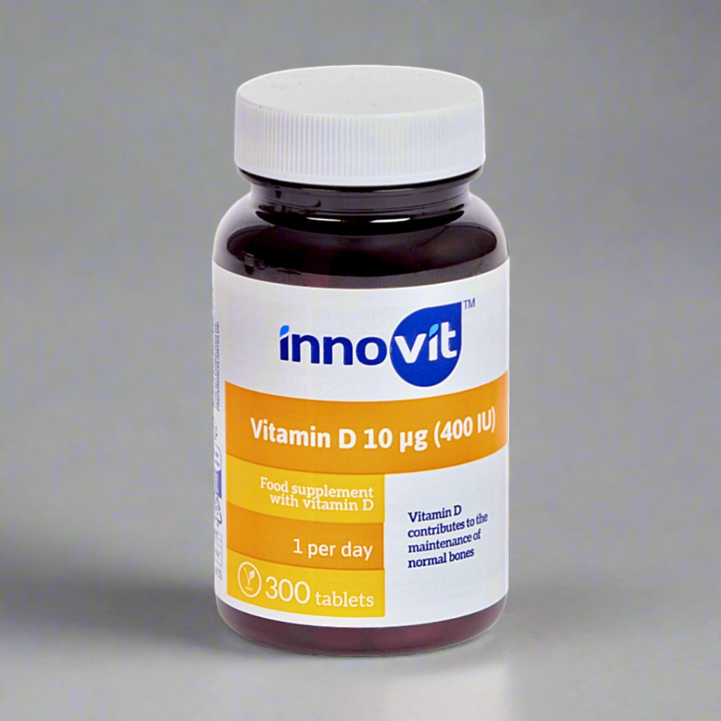 Complément Vitamine D 10 ug (400 IU), INNOVIT Vitamine D 300 Comprimés. Biosilyas.com