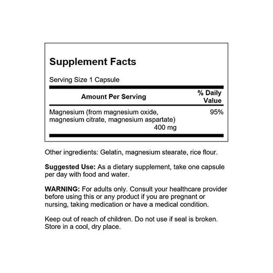 Swanson Triple Magnesium Complex, 400 mg, 30 Capsules.