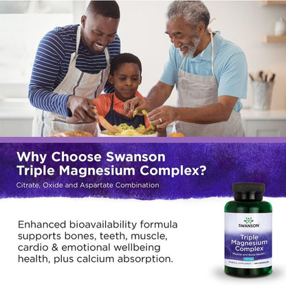 Swanson Triple Magnesium Complex, 400 mg, 100 Capsules.