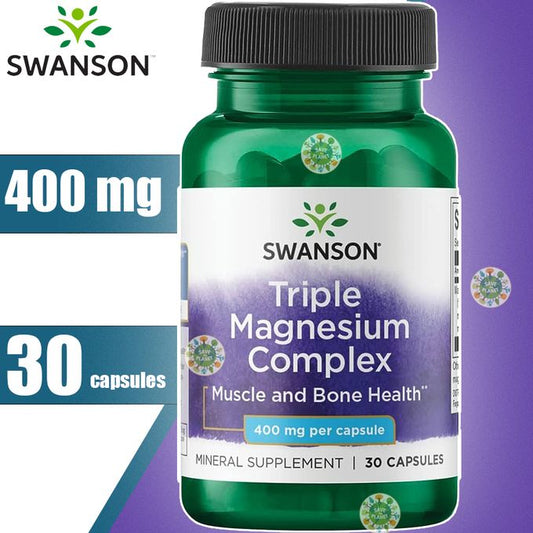 Swanson Triple Magnesium Complex, 400 mg, 30 Capsules.