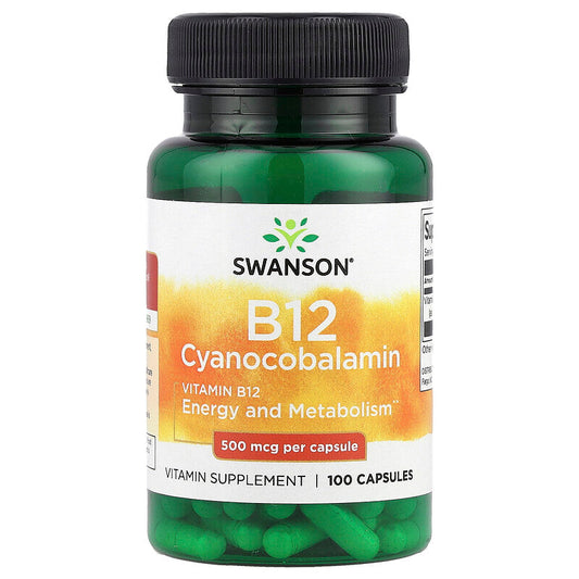 Swanson, Vitamine B12, 500 µg, 100 Capsules