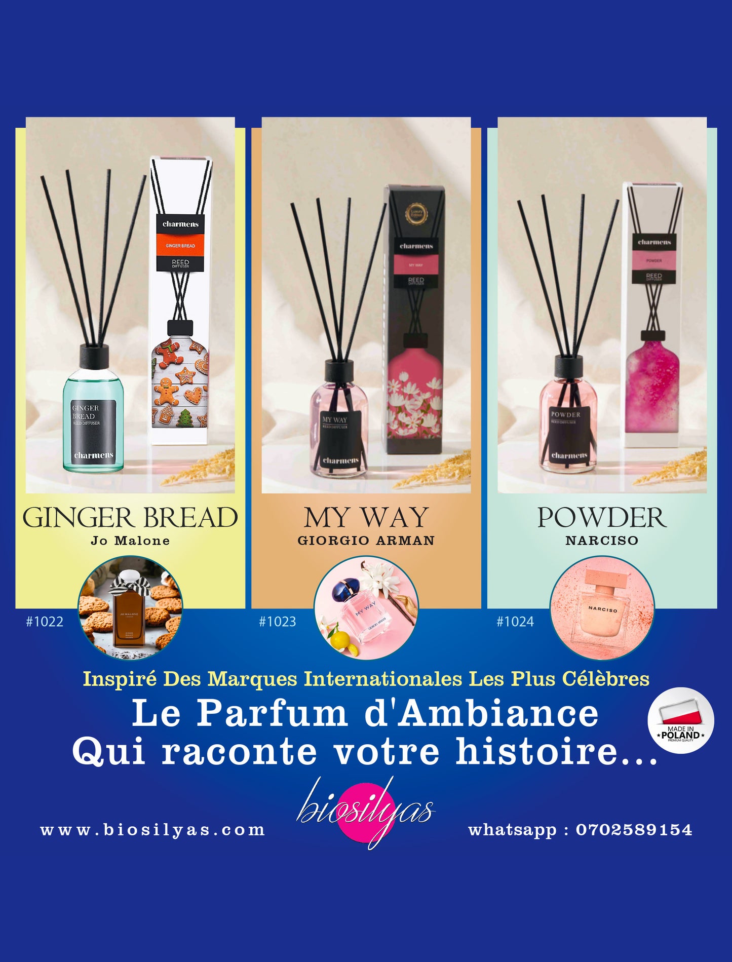 Parfum d'Ambiance Lot de (3 x 110ml) + Livraison gratuite